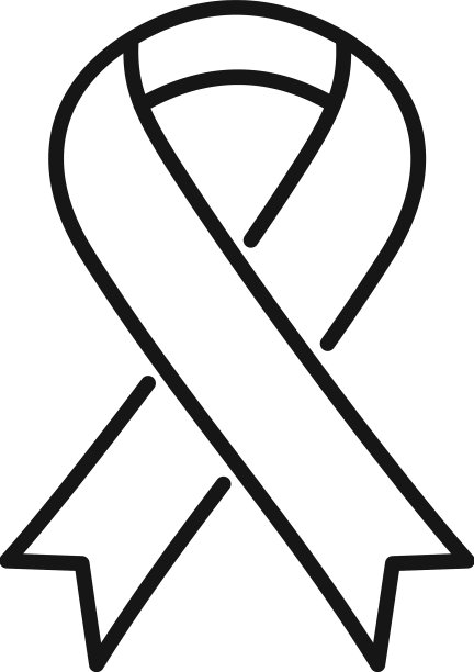慈善丝带图标轮廓帮助之手设计图片下载