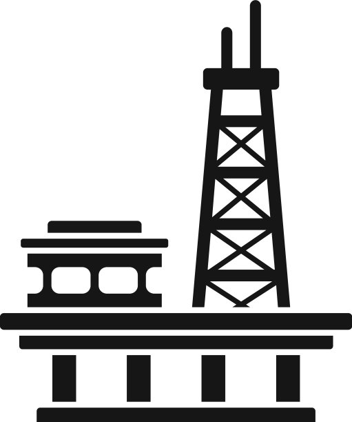 海上钻井平台图标简单的石油海洋图片下载