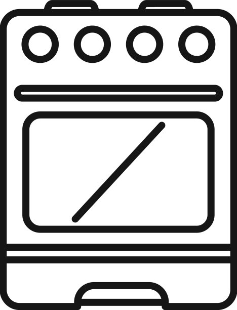 平底炉图标轮廓燃气灶图片下载