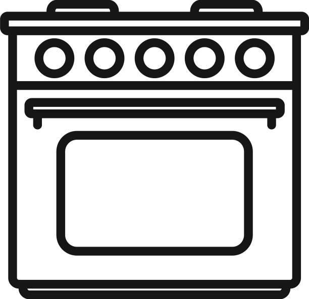 内部灶台图标勾勒食物火焰图片下载