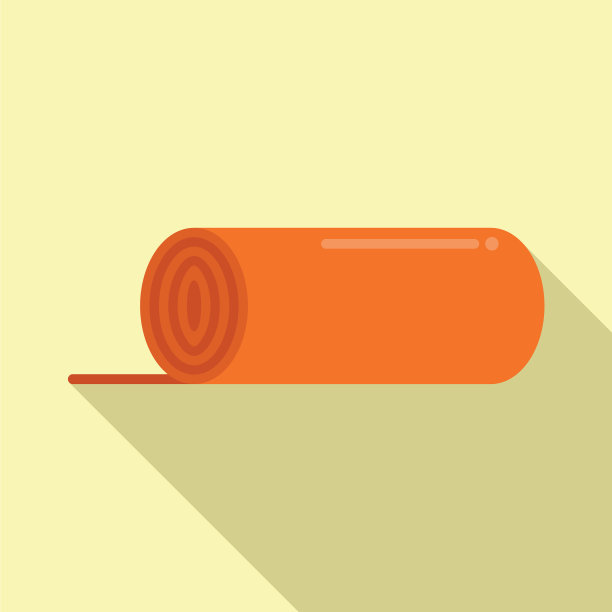 垫子设备图标平坦的瑜伽地毯图片下载