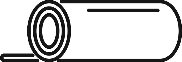 普拉提垫子图标轮廓瑜伽地毯图片下载