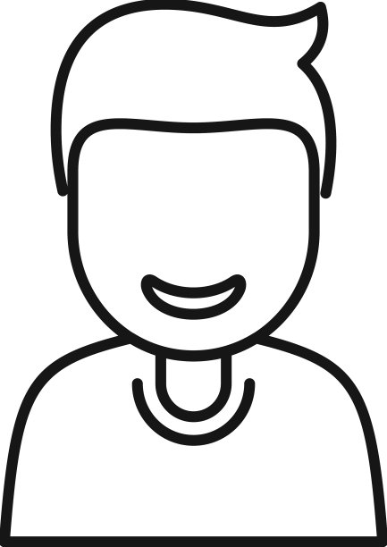 健康微笑的图标轮廓快乐年轻图片下载