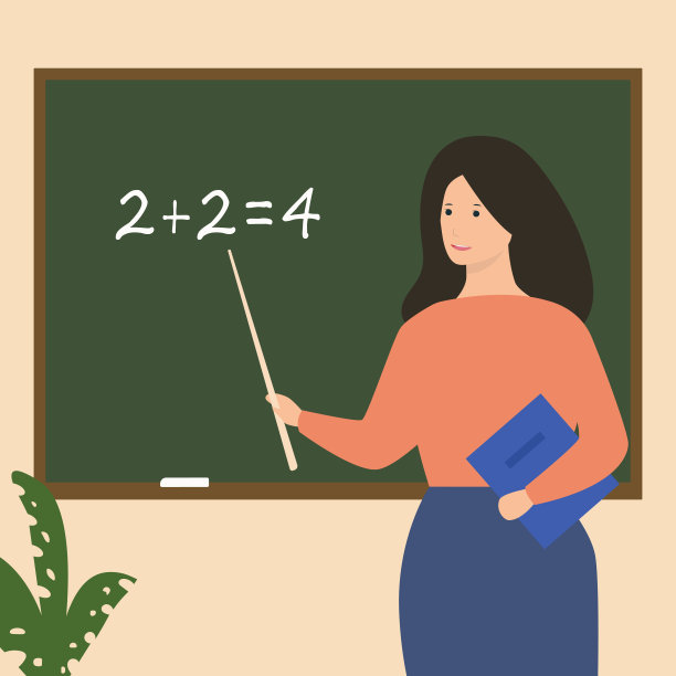 老师用教鞭指着黑板。矢量插图。图片下载