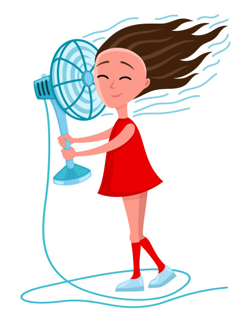 女人站在那里，手里拿着一把扇子。图片下载