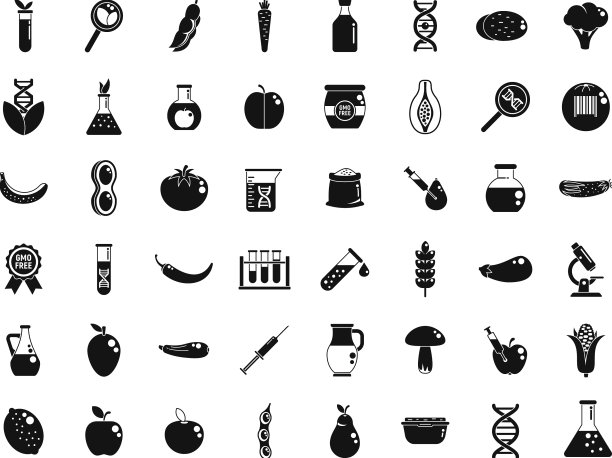 转基因食品图标设置了简单的抗生素玉米图片下载