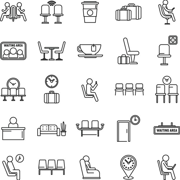 等候区图标设置了等候室的轮廓图片下载