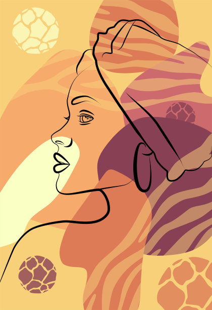 美丽的非洲妇女。波普艺术风格的墙体艺术。图片下载