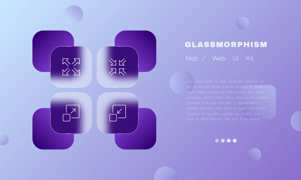 放大和缩小按钮设置图标。窗口控制，查看器，玩家，屏幕，显示，箭头，缩放，元域。技术的概念。Glassmorphism风格。矢量线图标的业务和广告图片下载