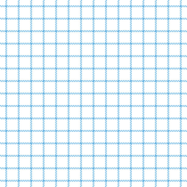 无缝蓝色和白色迷你格子图案。向量纺织背景图片下载