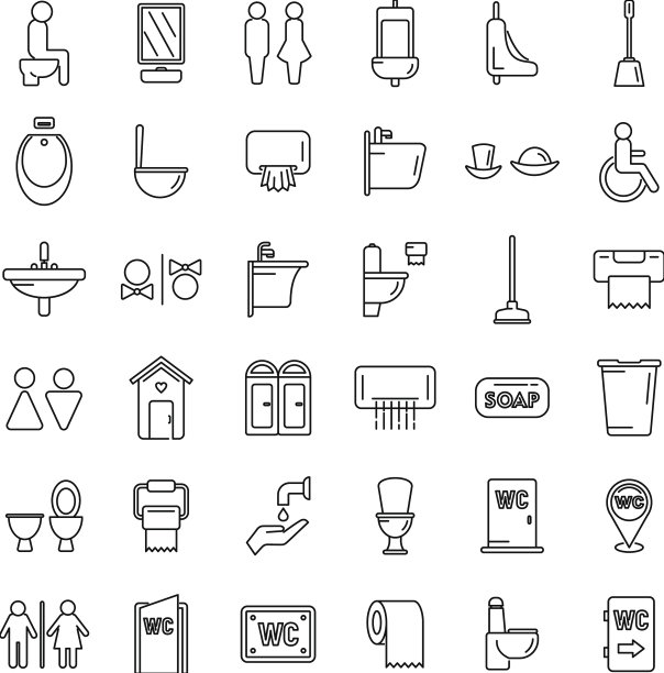 厕所图标设置轮廓厕所标志图片下载