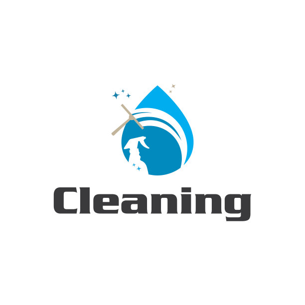 清洁服务标志设计向量图片下载