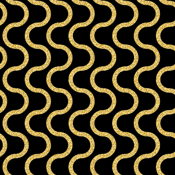 金色波浪无缝图案金色闪烁闪亮的设计图片下载