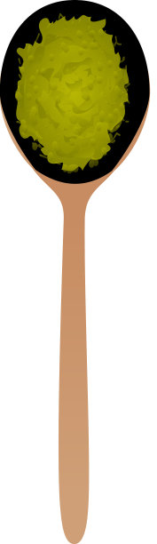 抹茶茶匙图标卡通绿粉图片下载