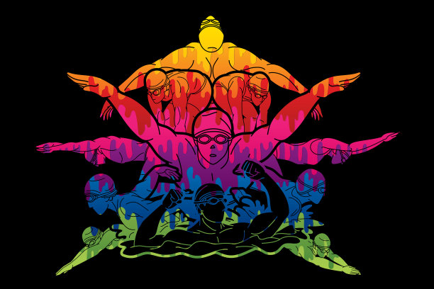 一群人一起游泳，这是一项游泳运动图片下载