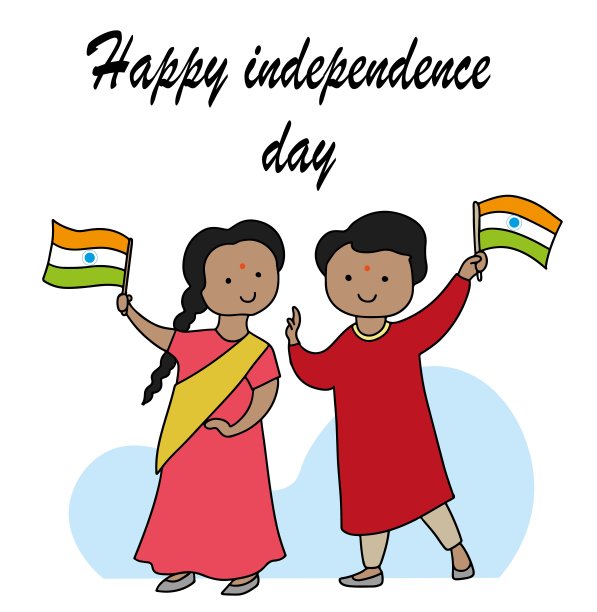 8月15日印度独立日快乐。可爱的孩子们用风筝、国旗庆祝印度共和国日和独立日图片下载