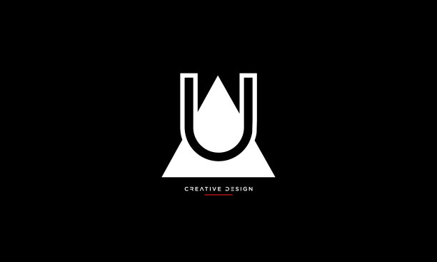 现代抽象字母UA、AU豪华标志设计。最小的UA, AU初始的图标向量图片下载