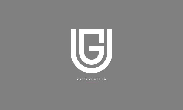 UG, GU抽象字母首字母豪华Logo图片下载