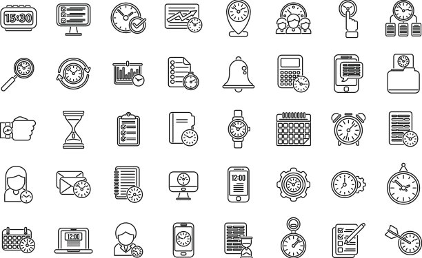 时间管理图标设置大纲日历图片下载