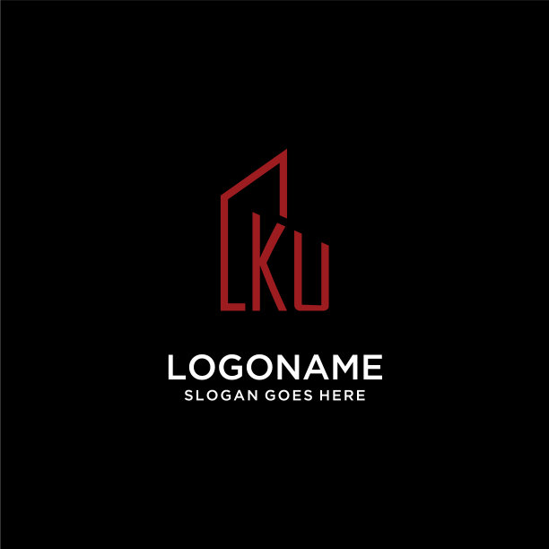 Ku首字母组合与建筑标志设计图片下载