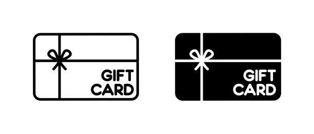 购物礼品卡矢量图标。礼券或忠诚卡的符号图片下载