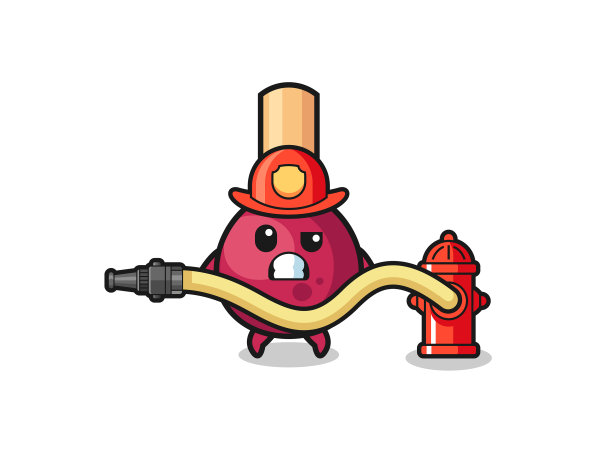 用水匹配消防员吉祥物的卡通形象图片下载