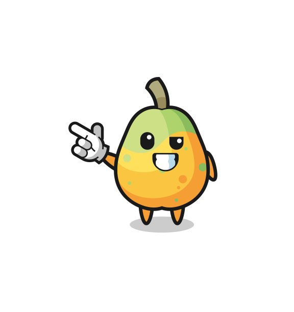 木瓜吉祥物指着左上方图片下载