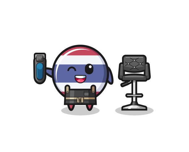 泰国国旗理发店正举着三叶草图片下载