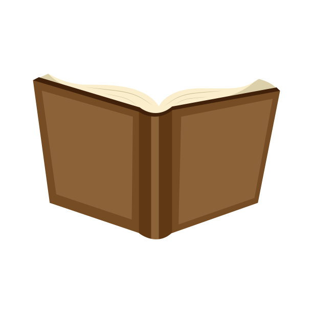 打开棕色书孤立在白色背景书图片下载