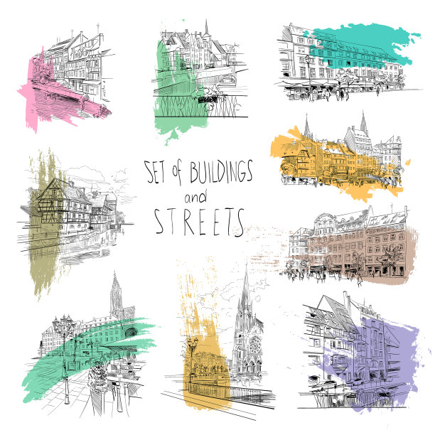 法国斯特拉斯堡的建筑和街道图片下载