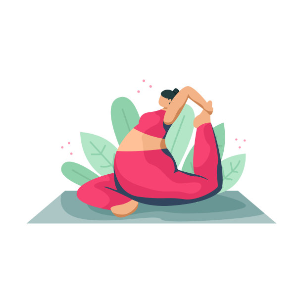 一个穿着运动服做瑜伽体式的女孩图片下载