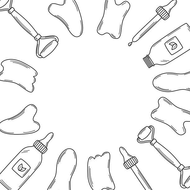 一套时尚的刮刀刮刀由天然制成图片下载