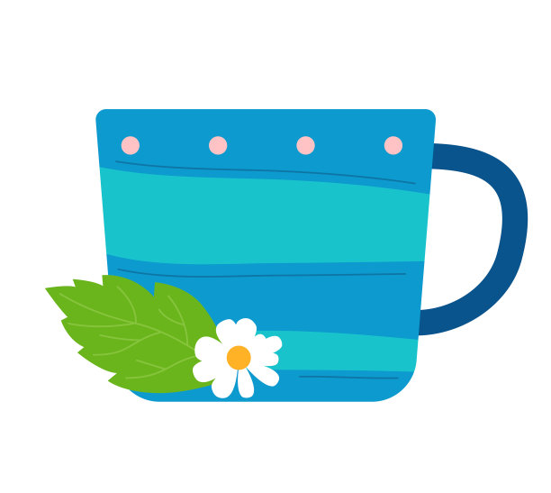 一杯甘菊茶-现代平面设计风格图片下载