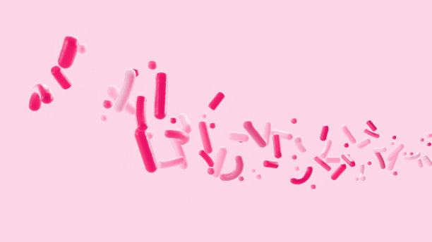 粉色和白色洒在浅粉色背景3d插图着色图片下载