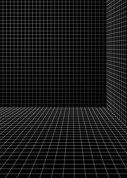 三维线框网格房背景图片下载