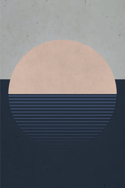 景观太阳复古色彩简约海报风格图片下载