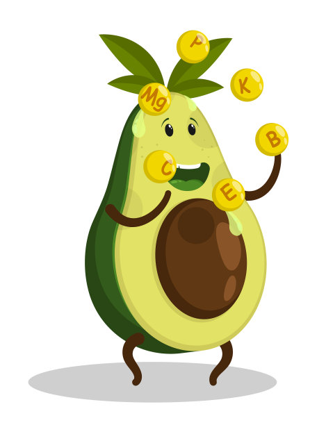 开朗的牛油果角色熟练地玩球图片下载