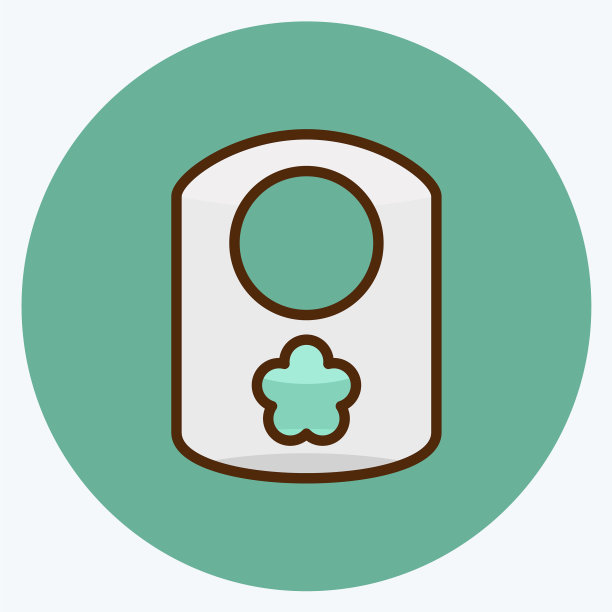 图标婴儿围兜适合儿童符号平风格图片下载