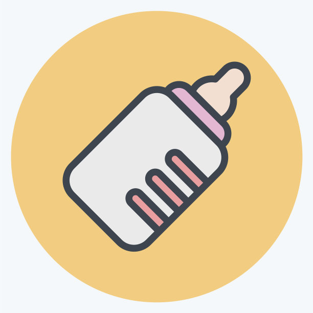 图标宝宝奶瓶适合孩子的标志颜色图片下载