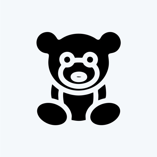 图标泰迪熊适合儿童符号字形图片下载