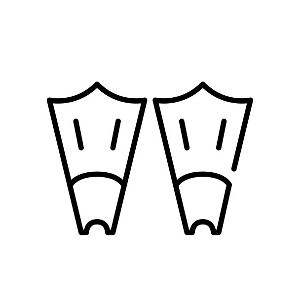 潜水脚蹼游泳海滩度假图标像素图片下载