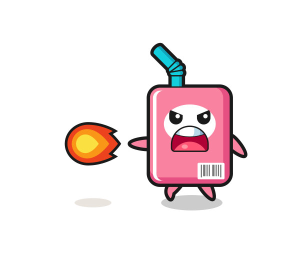 可爱的奶盒吉祥物正在发射火力图片下载