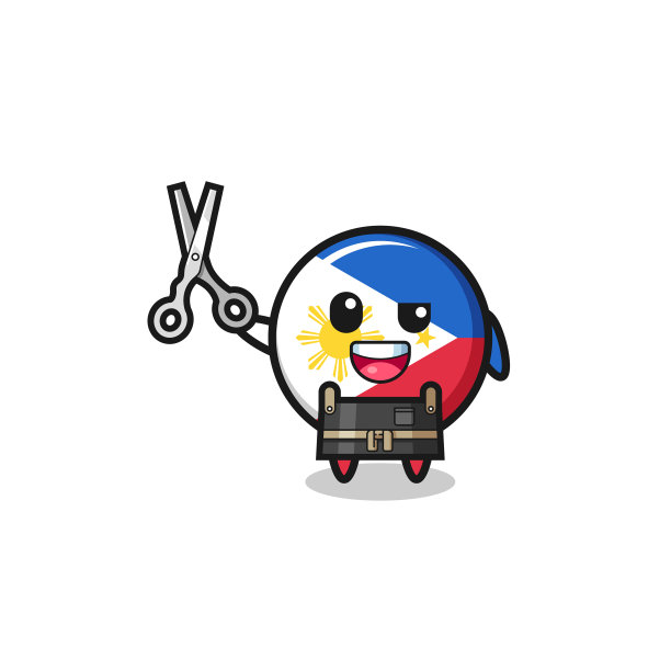 菲律宾国旗形象成为理发店吉祥物图片下载