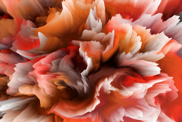 神奇的世界。色彩斑斓的抽象奇幻背景，超现实的梦幻景观。三维演示图片下载