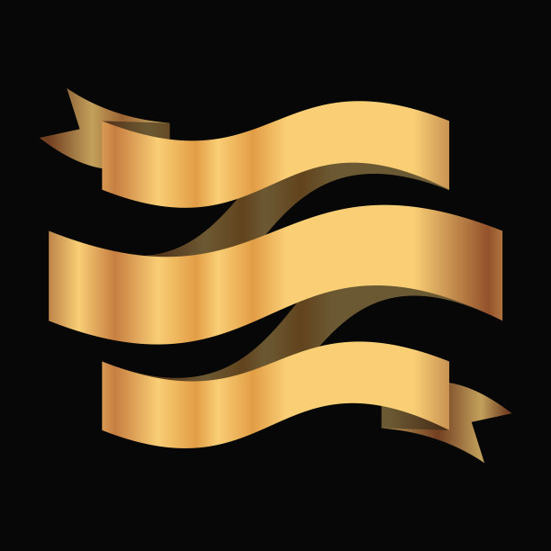 金丝带金丝带徽章现实旗帜图片下载