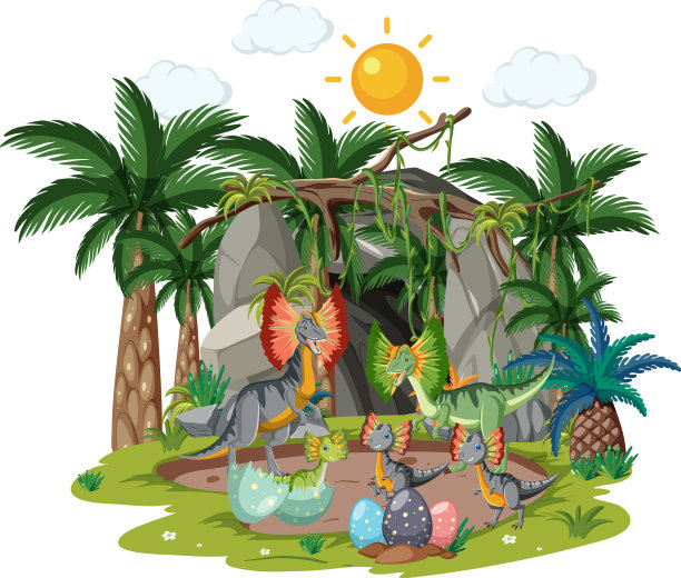 恐龙在森林里与世隔绝图片下载