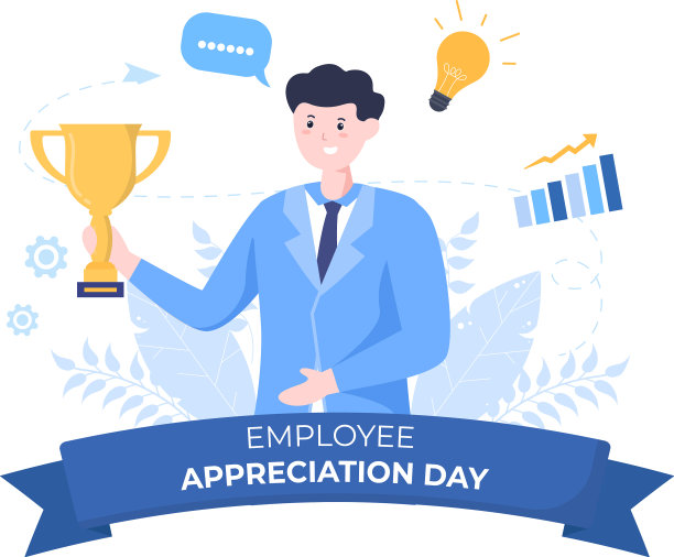 快乐员工感恩日卡通送给图片下载