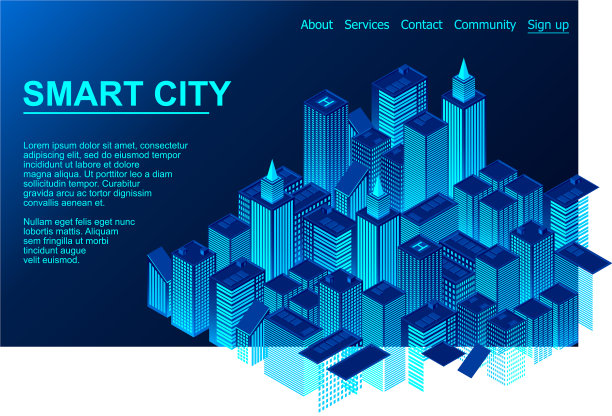 商业与生活的智慧城市技术图片下载