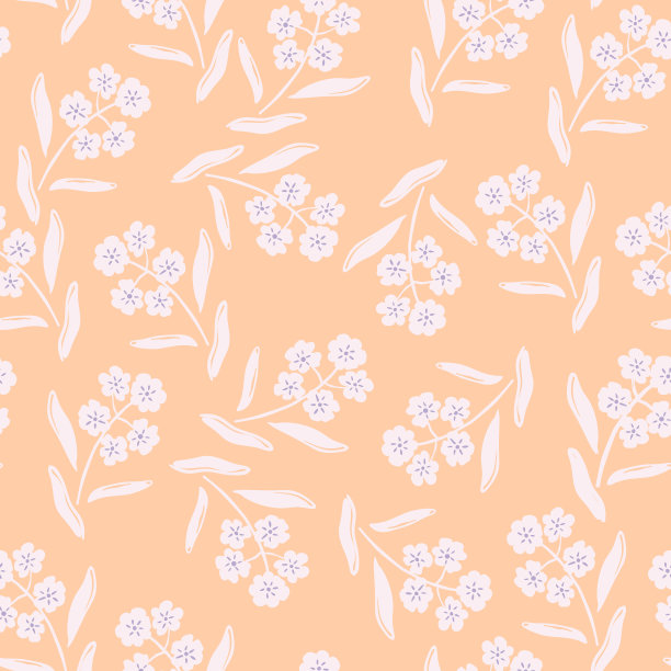 小花和花瓣图案无缝衔接。适用于织物印花。图片下载