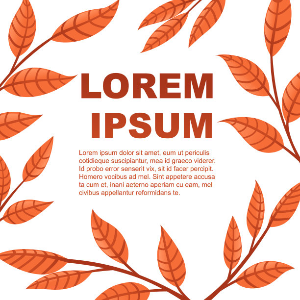 传单设计与橙色秋叶上图片下载